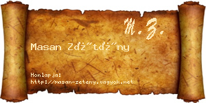 Masan Zétény névjegykártya